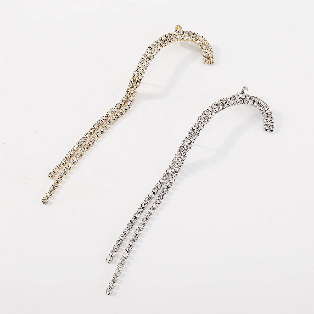 1PC Clips Tassel Long Earrings for Women Ear Clips Without Piercing Sparkling Zirconia Ear Cuff Fashion Jewelry