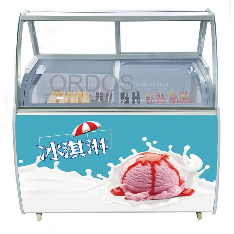 factory sells American standard 110V ice cream display cabinets glass doors freezers popsicle display refrigerators