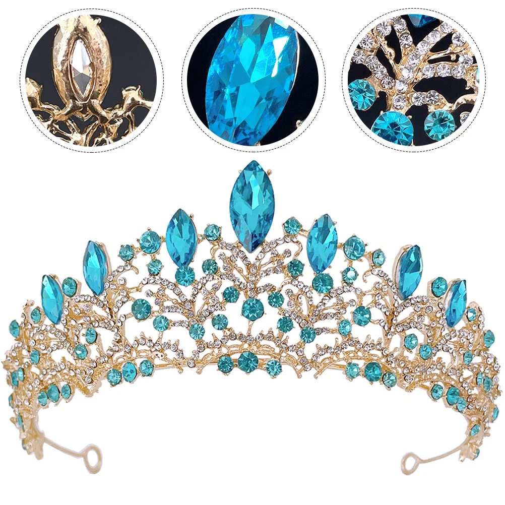 غطاء رأس أنيق على الطراز الباروكي متلألئ من حجر الراين لتزيين الشعر للنساء لحفلات الزفاف والحفلات التنكرية للاستخدام في الحدث