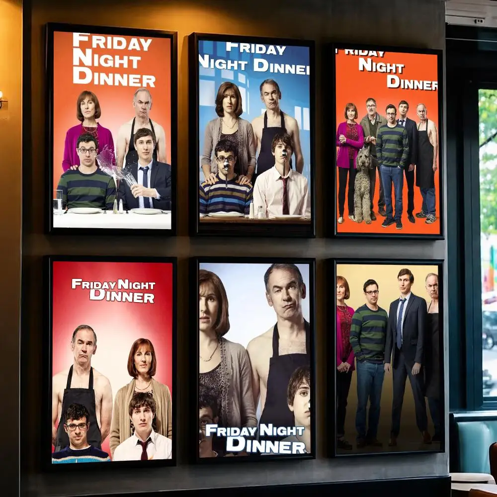 tv series F-Friday Night Dinner-R Poster Minimalist Wall Sticker for Cafe Office Bar Home Decor and Gift