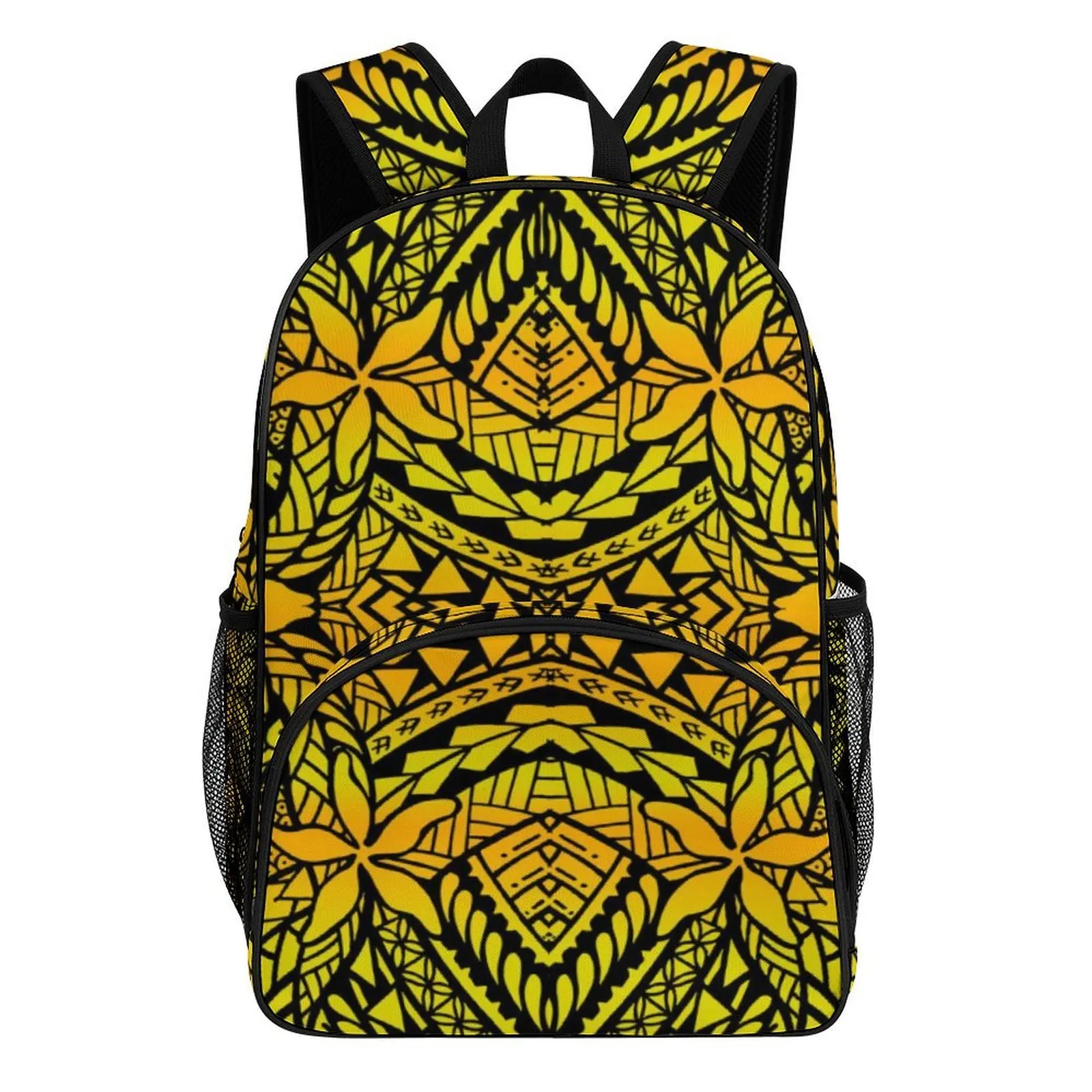 

Полинезийский молодежный и взрослый рюкзак, двухслойный портативный школьный рюкзак большой вместимости, рюкзак для ноутбука, индивидуальный узор