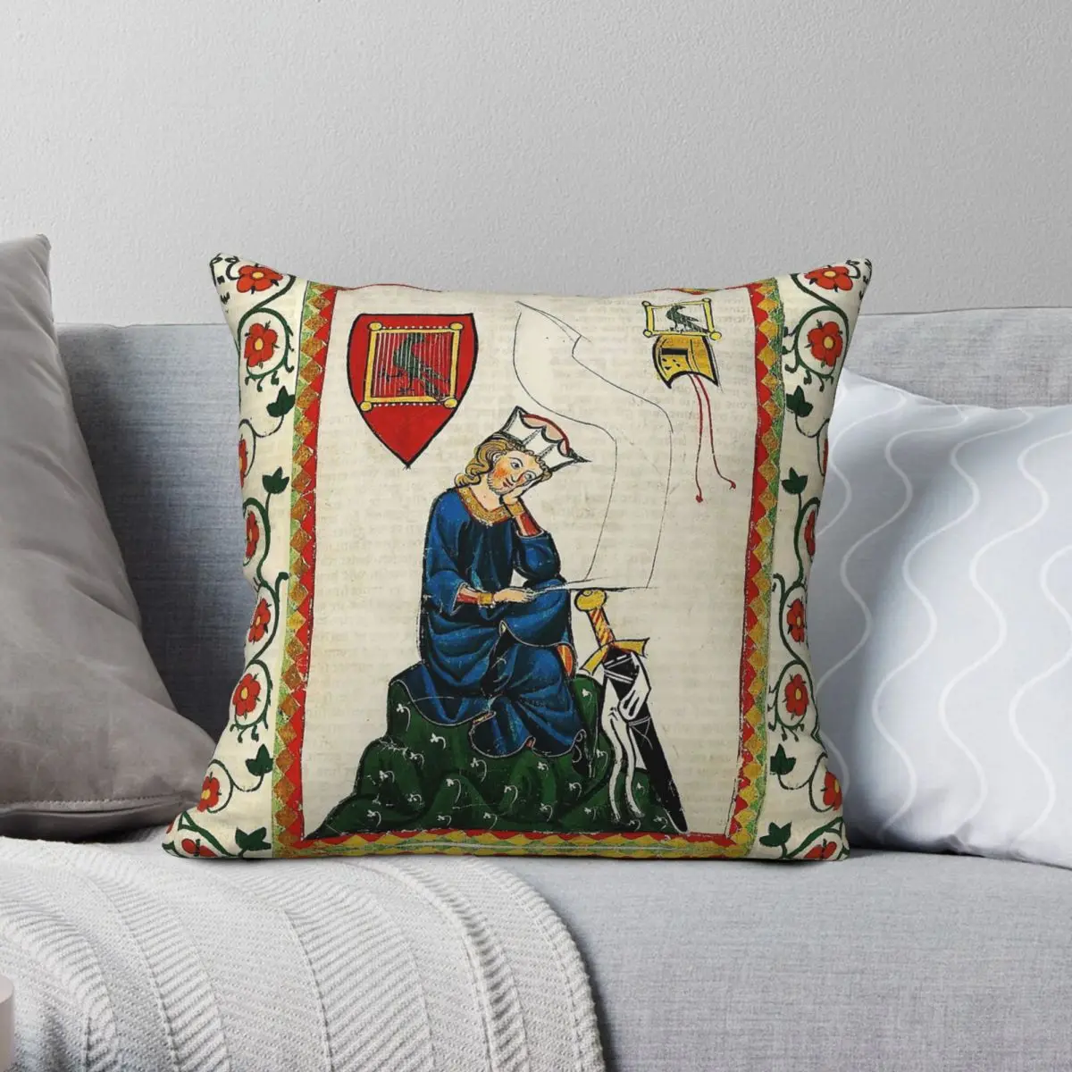 Lyric Poet Walther Von Der Vogelweide Square Pillowcase Polyester Linen Velvet Pattern Zip Pillow Case Sofa Seater Cushion 45x45