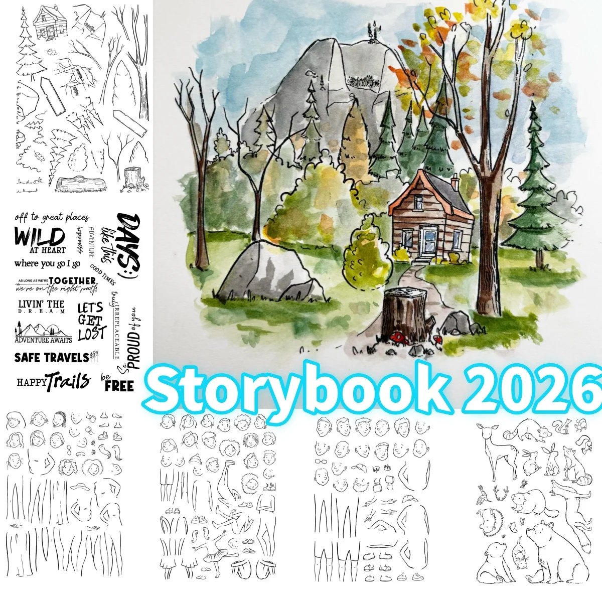 JULY 2026 Boys Girls Words for the Wild Clear Stamps DIY Scrapbook Embossed Handcraft Paper Card Album Craft Template Decoration