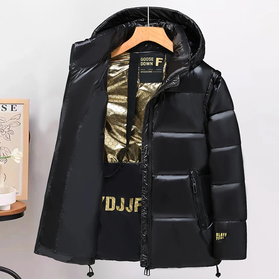 Jaqueta acolchoada de mangas destacáveis para homens, Parkas impermeáveis, casaco grosso Windbreak, plus size, 10XL, moda, inverno