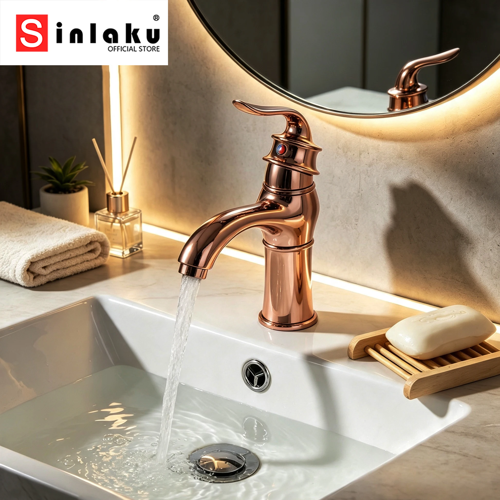 SINLAKU Luxury European Black Gold Antique Brass Bathroom Basin Textured Faucet Vessel Sink Hot Water Faucets Bath Mixer Tap