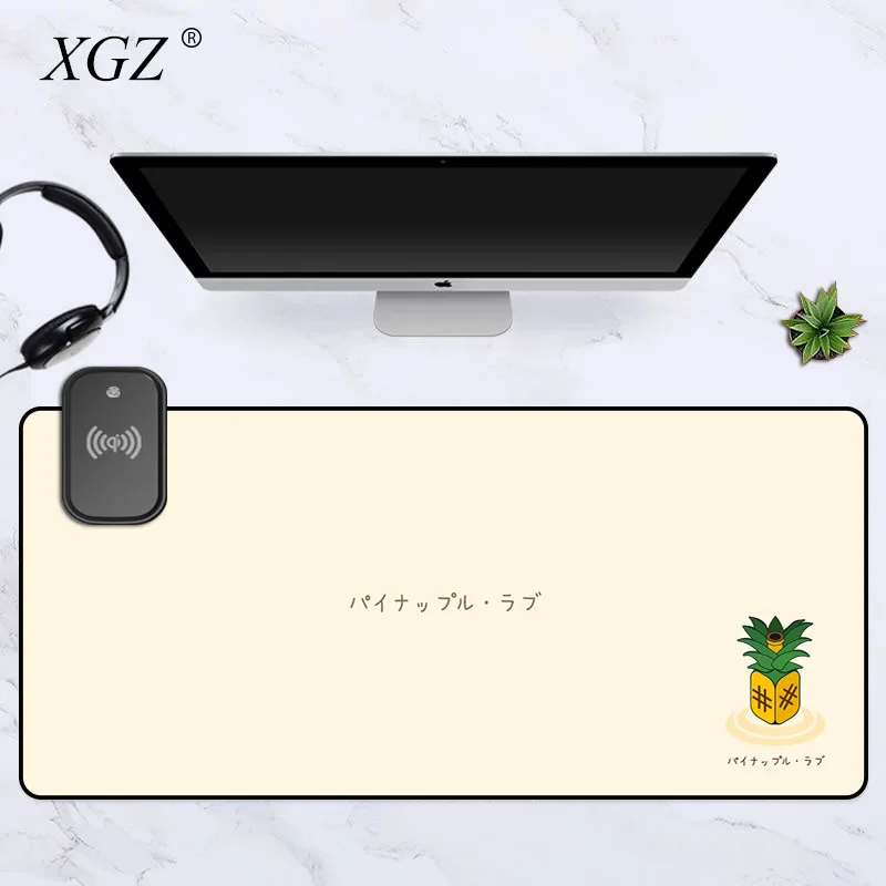 

Pineapple Cartoon Anime Rug Wireless Charging Mouse Pad Table for Laptop Desk Mats Non-slip Mat Pc Accessories Keyboards Pc Mats