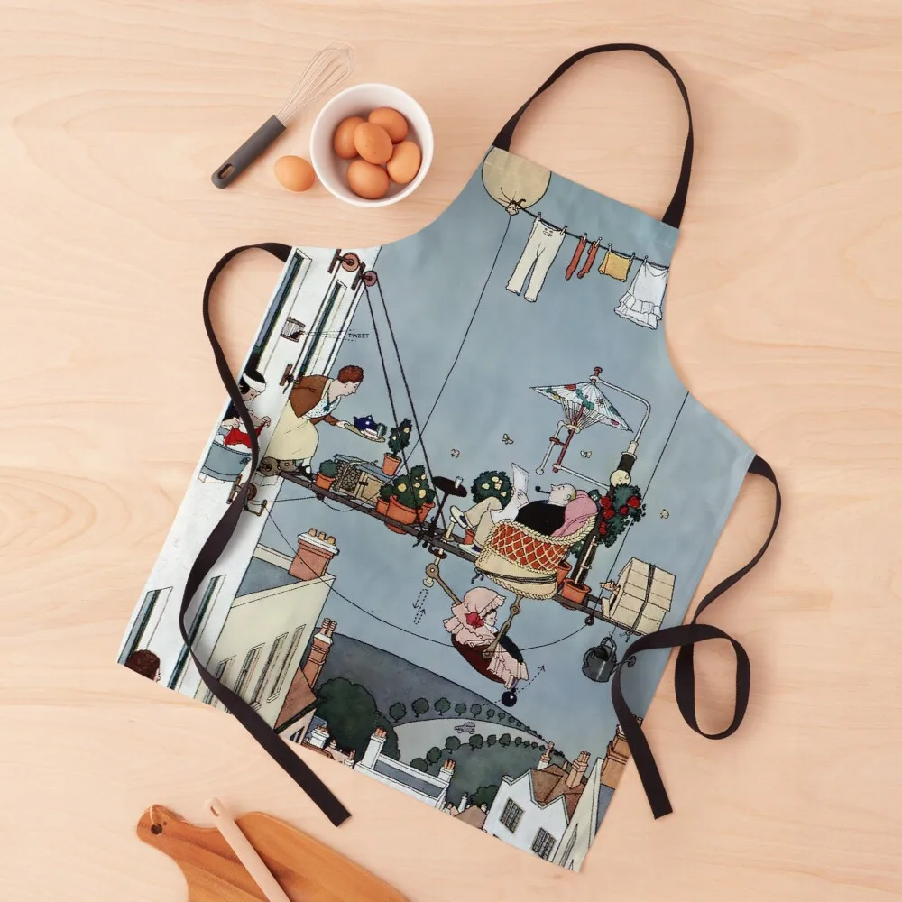 

“The Folding Garden” by W Heath Robinson Apron Men'ss Customizable Woman All For Kitchen And Home Apron