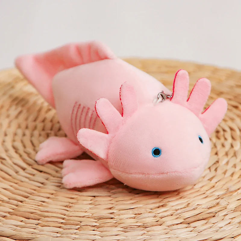 22 cm kleiner Axolotl-Plüsch-Schlüsselanhänger, Mini-süßer Salamander, Stofftier, Stofftier, Newt Kawaii, Taschenanhänger, Dekoration – Detail 11