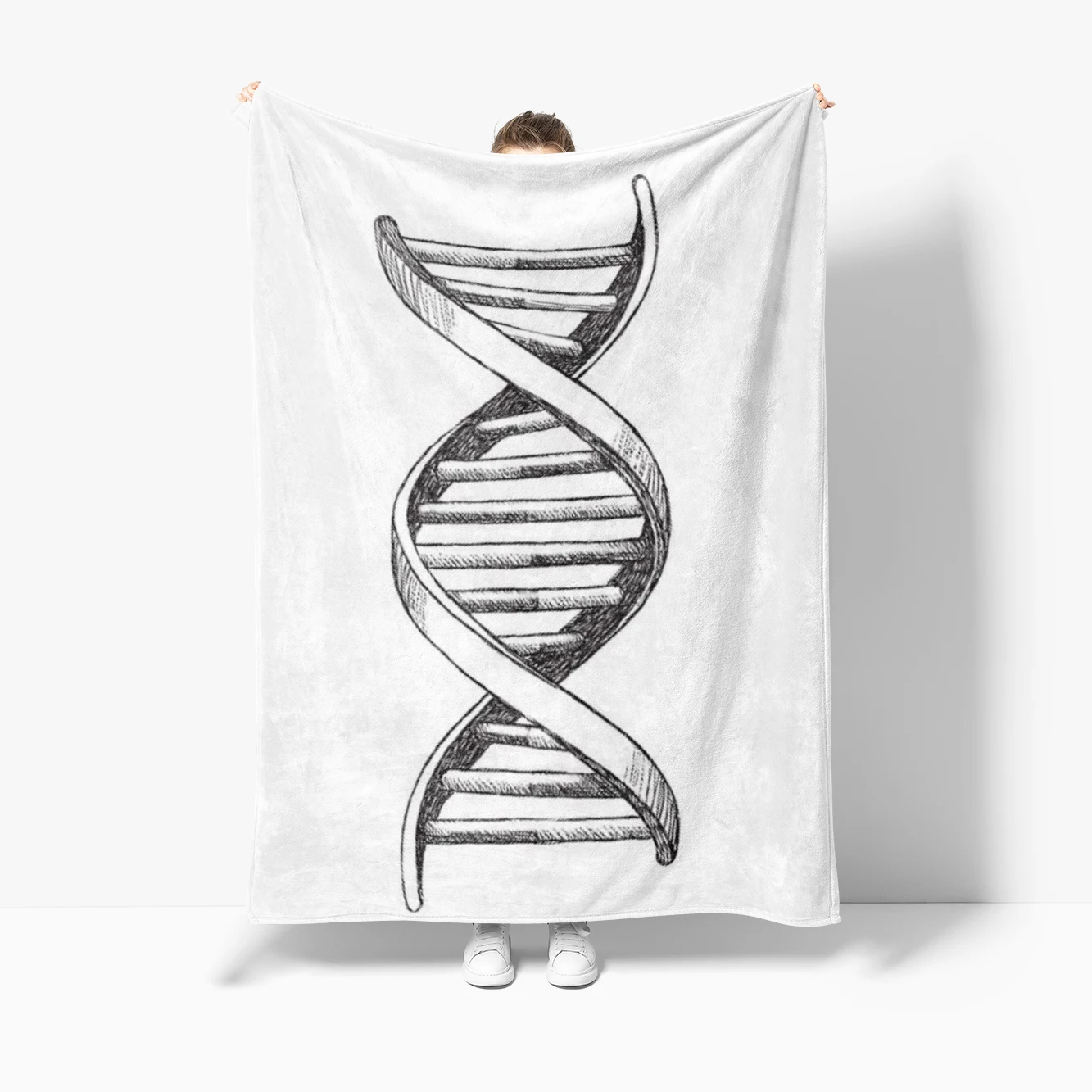 Funny DNA Astronomy Art Science Print Flannel Blanket,Ultra Soft Warm Plush Throw for Home Bedroom Bed Sofa Camping Travel