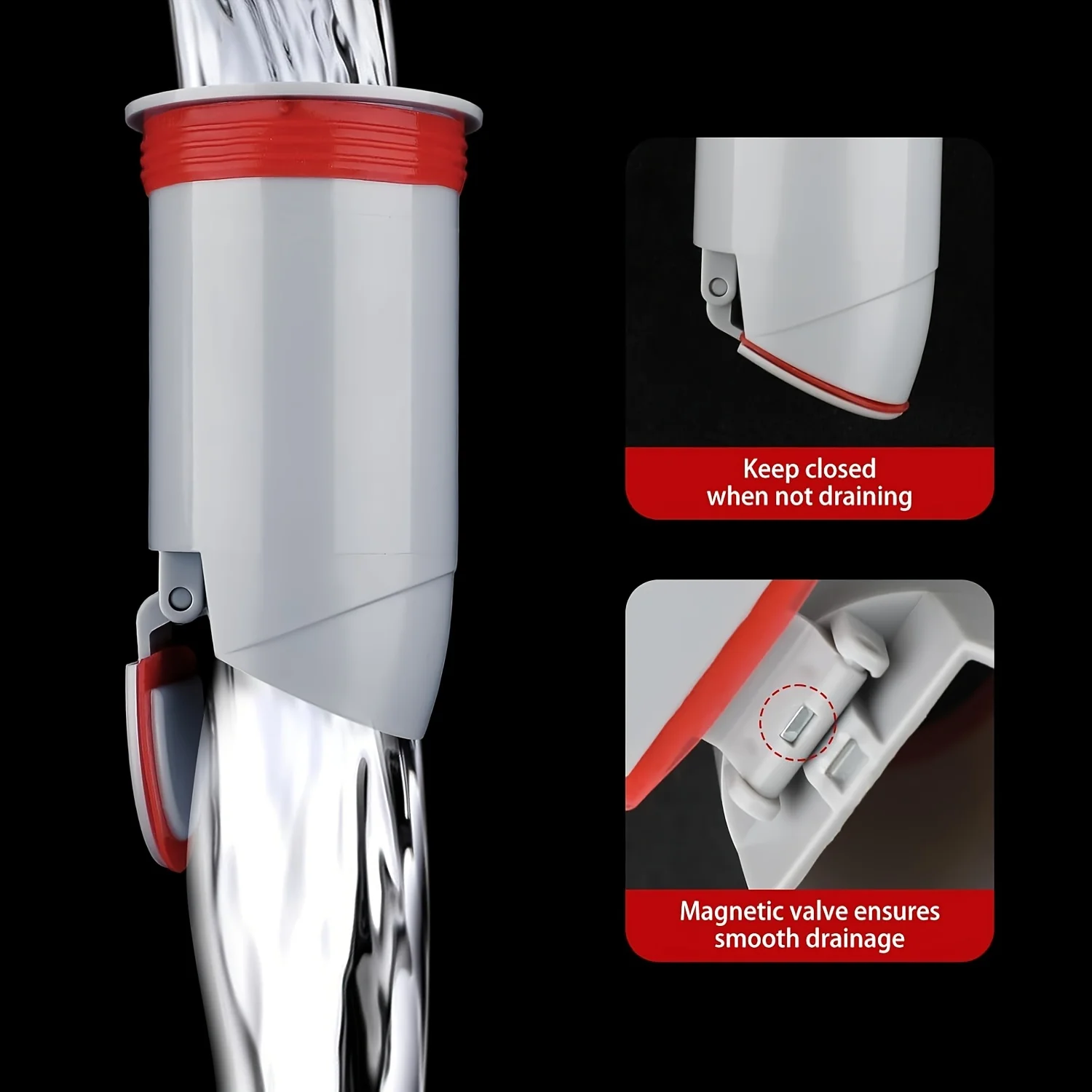 Shower Drain Backflow Preventer, Anti-Odor Hair Catcher with Magnetic Seal, Universal, Suitable for 4.83-9.91 Cm Drain Openings