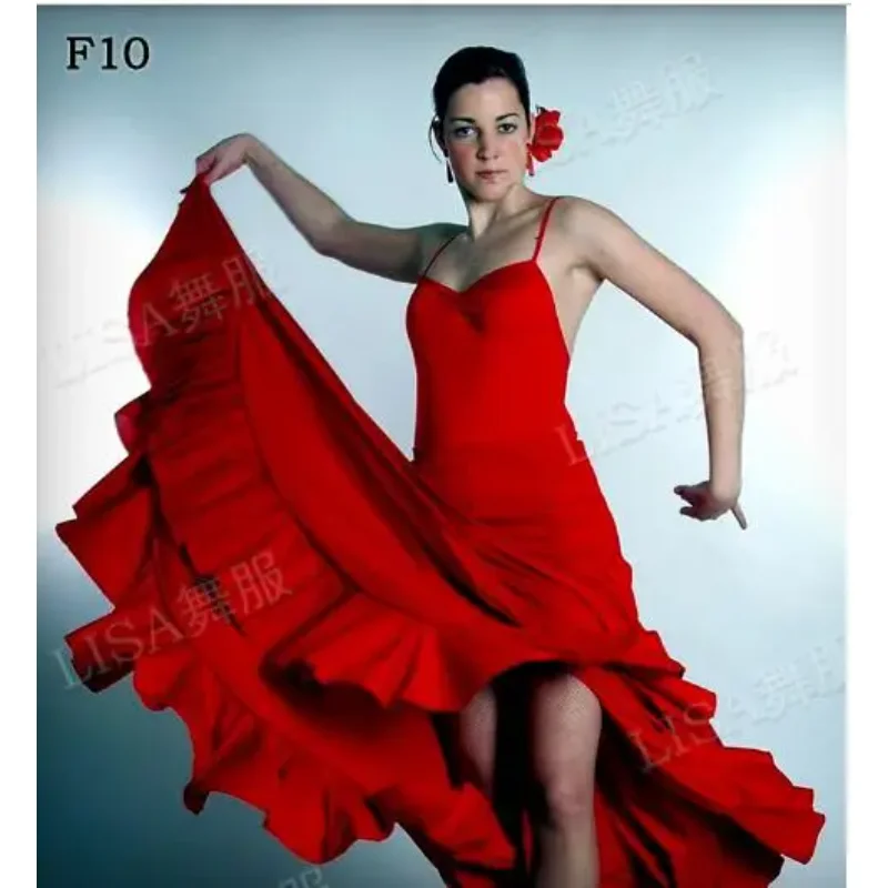 Saia de flamenco dança espanhola vestido Lotus Saba grande palco feminino prática