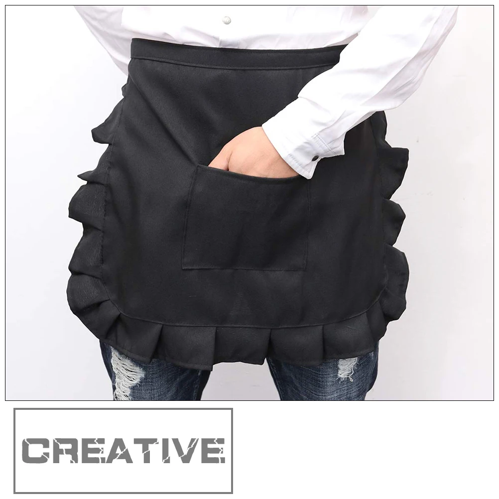 

2Pcs Half length Polyester Aprons Accessories Women's Skirt Chef Bibs Waiter Practical Work Anti
