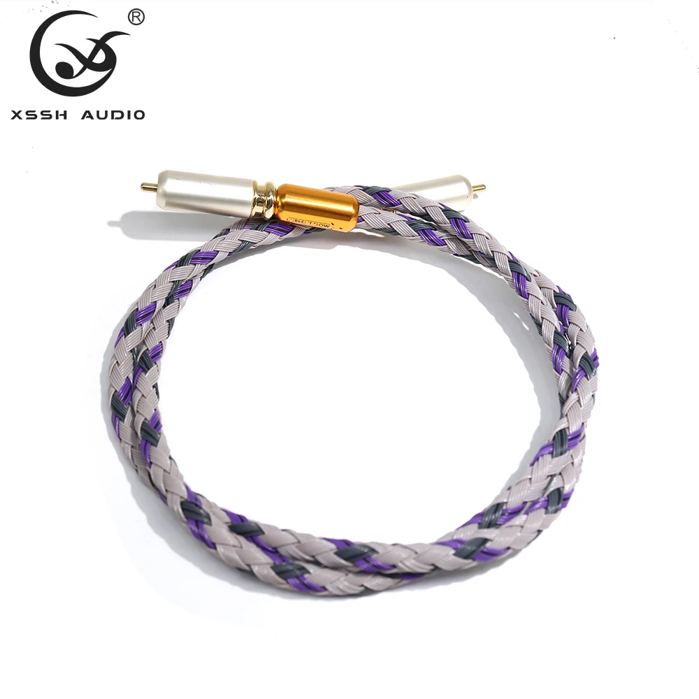 1 Pair Signal Wire Line Cords XSSH HiFi RCA Jack Hi-end XLO Signature3 CD Amplifier Interconnect 2RCA to 2RCA Male Audio Cable