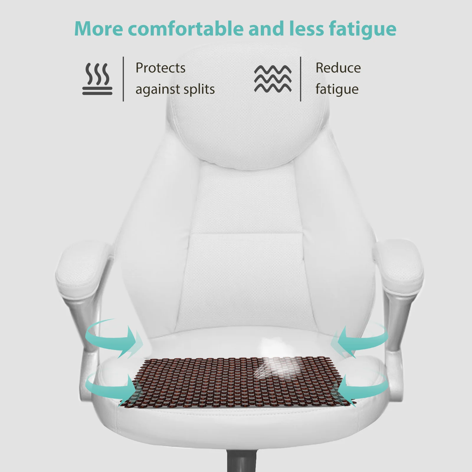 

1Pcs Wood Beads Car Seat Cushion Breathable Natural Color Cool Summer Driving Comfortable Pad Wood Beads Seat Cushion