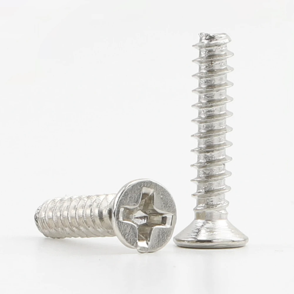 Cross Countersunk Flat Tail Head Self Tapping Mini Screw Nickel Plated M1 M2 M3 M4 M5 Phillips Flat Head Screws for Plastic