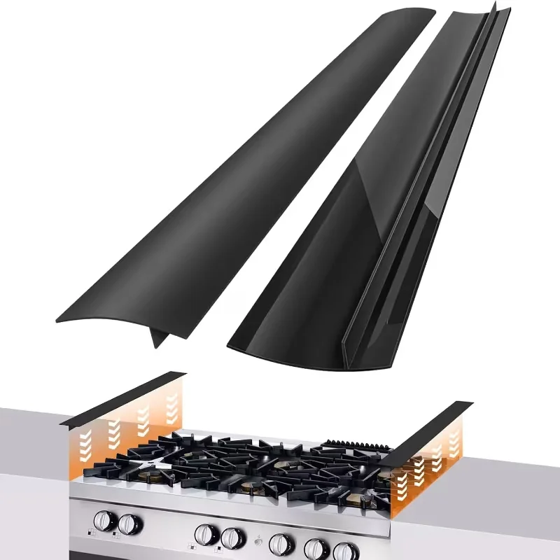 1/2pcs Silicone Stove Gap Covers Heat Resistant Oven Gap Filler Seals Spaces Between Stovetop and Counter Stove Gap Guard