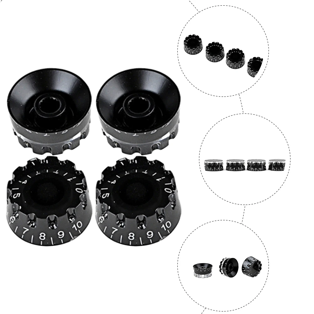 

4 Pcs Guitar Knob Sound Electric Potentiometer Component Volume and Tone Control Bass Plastic Knobs