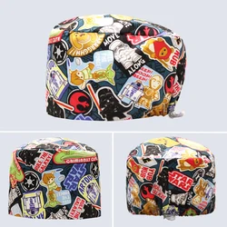 New Product Cartoon Printed Nurse Surgical Cap Pet Hospital Breathable Surgeon Hat Beauty Salon Dental Clinic Scrubs Caps K1010