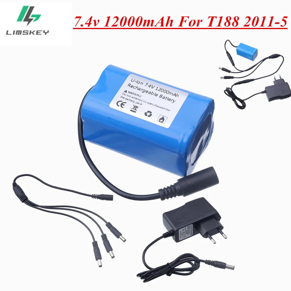 Lipo battery For T188 T888 2011-5 V007 C18 H18 V18 D18B FX88 Remote Control RC Fishing Bait Boat 7.4v 12000mAh Battery Parts