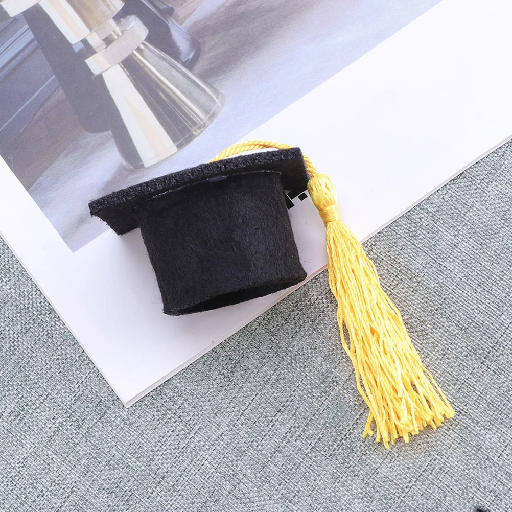 

12pcs Mini Graduation Cap Tassel Doctor Hat Bottle Cover Party Supplies Bouquet Decorations Caps Set