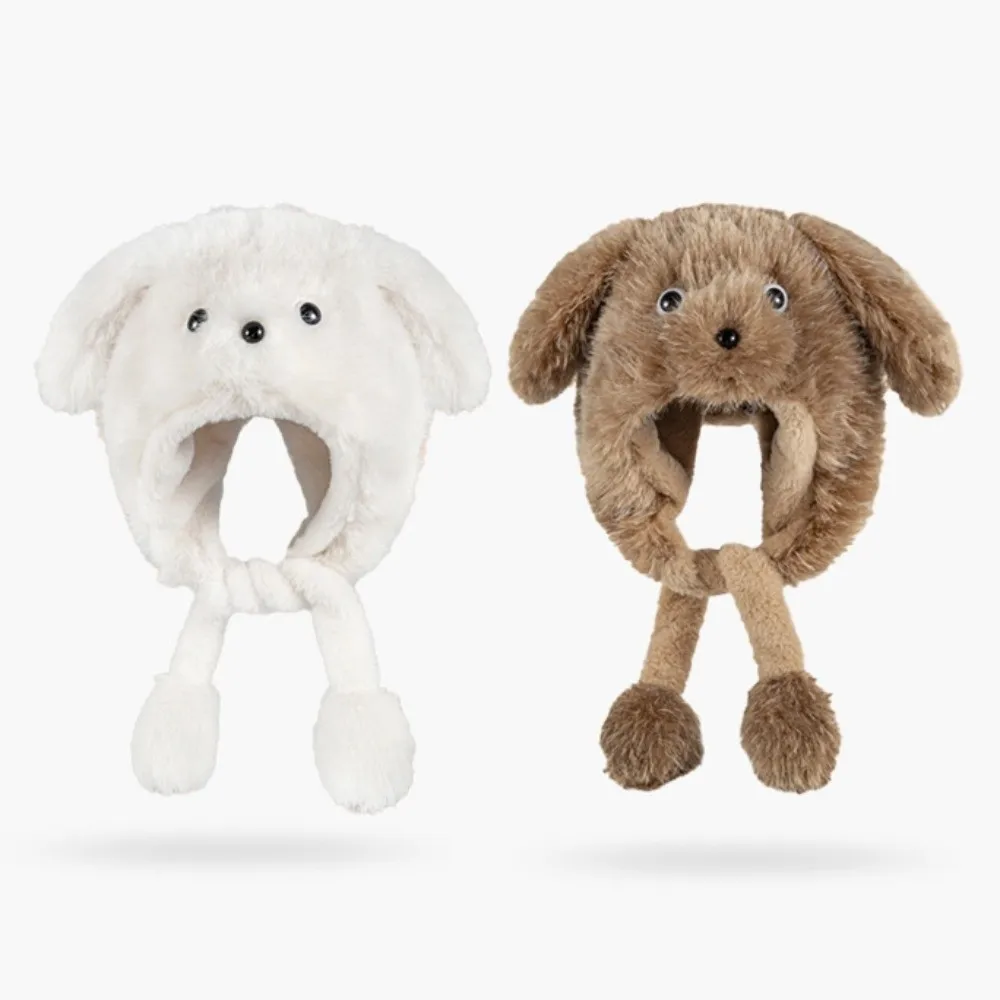 لطيف آذان جرو قبعة الشتاء آذان قرصة دافئة سوف تتحرك المخملية قبعة بحافة سميكة رقيق سدادات حماية الأذن قبعة النساء