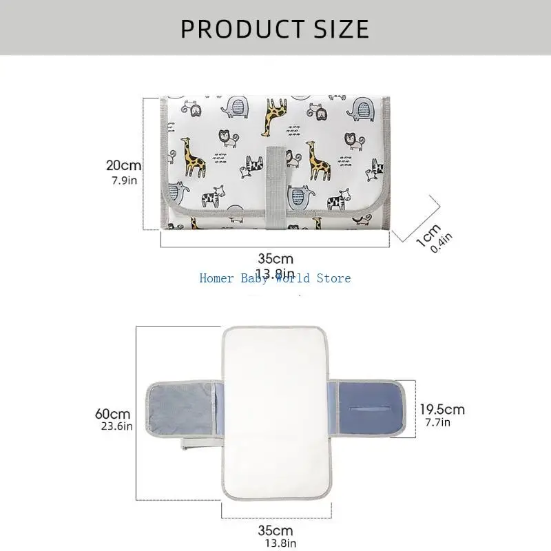 B2QD وسادة تغيير حفاضات الأطفال الملائمة للسفر حقيبة الأم مريحة ومحمولة وسادة بَول للرضع #6