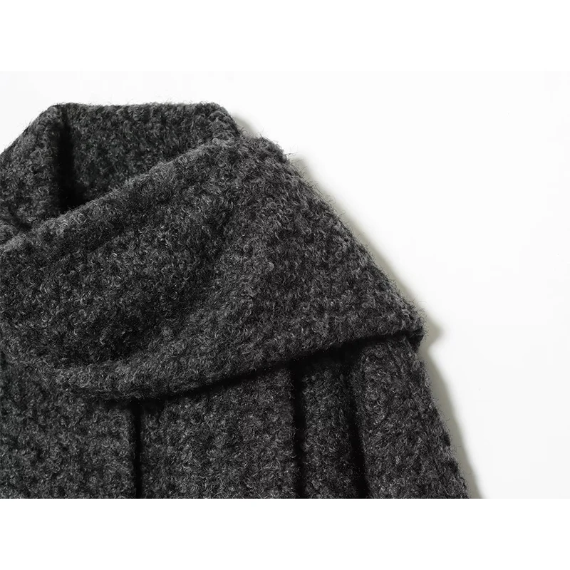 Women's Jackets Coats Autumn Winter Fashion Comes with a Scarf Long Sleeve Coats Vintage Female Outerwear Chic Tops