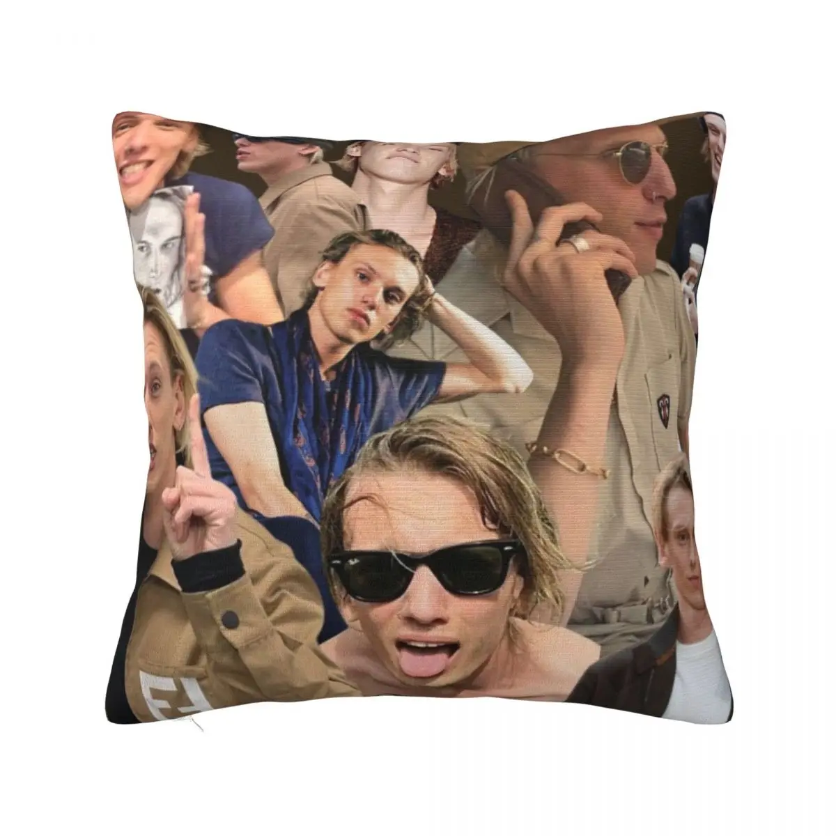 

Jamie Campbell Bower collage Throw Pillow Christmas Pillow Covers Cushions Pillows Aesthetic