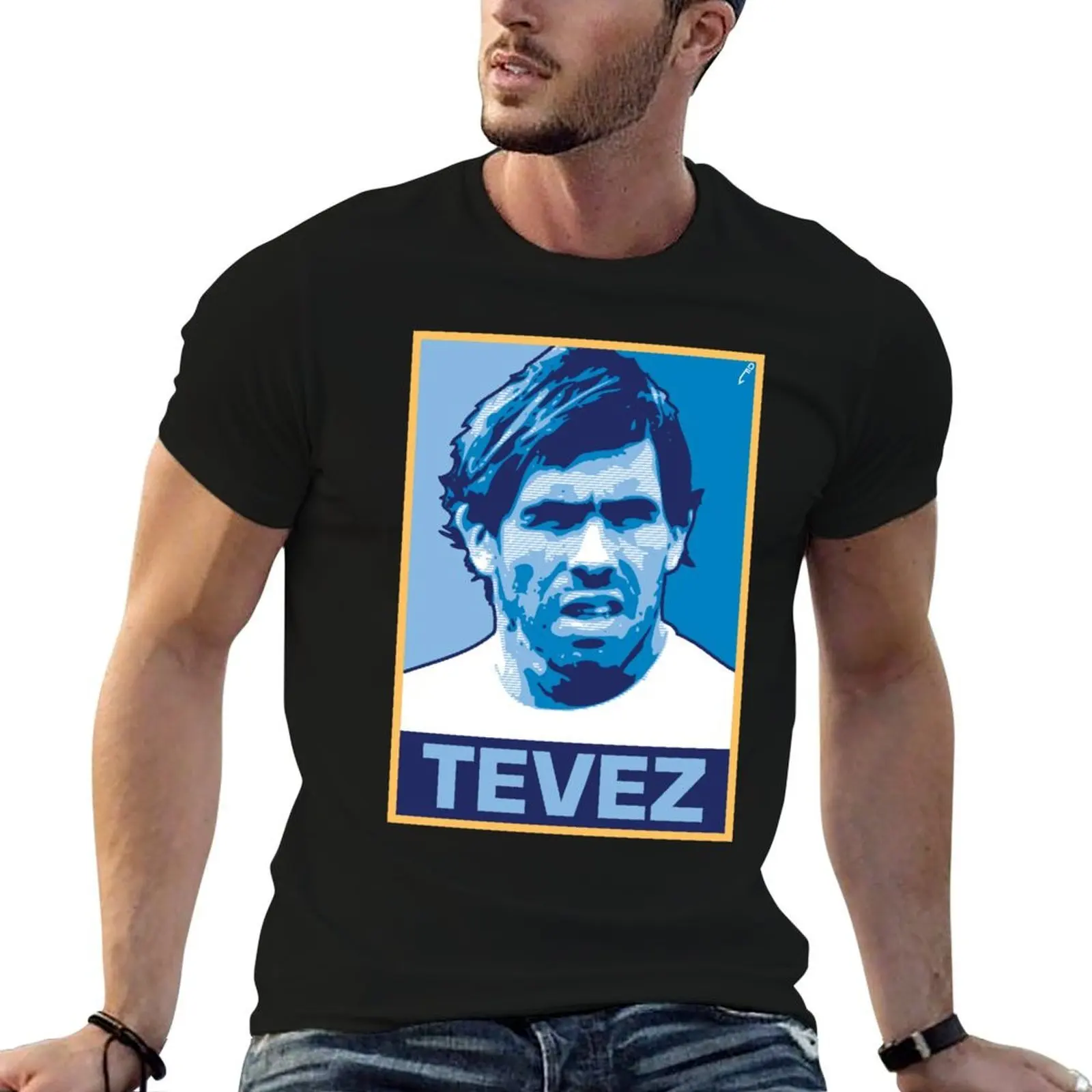 Футболка Tevez, мужская дизайнерская футболка, черная хлопковая футболка, однотонная, для мужчин, в упаковке, мужская хлопковая футболка высокого качества.