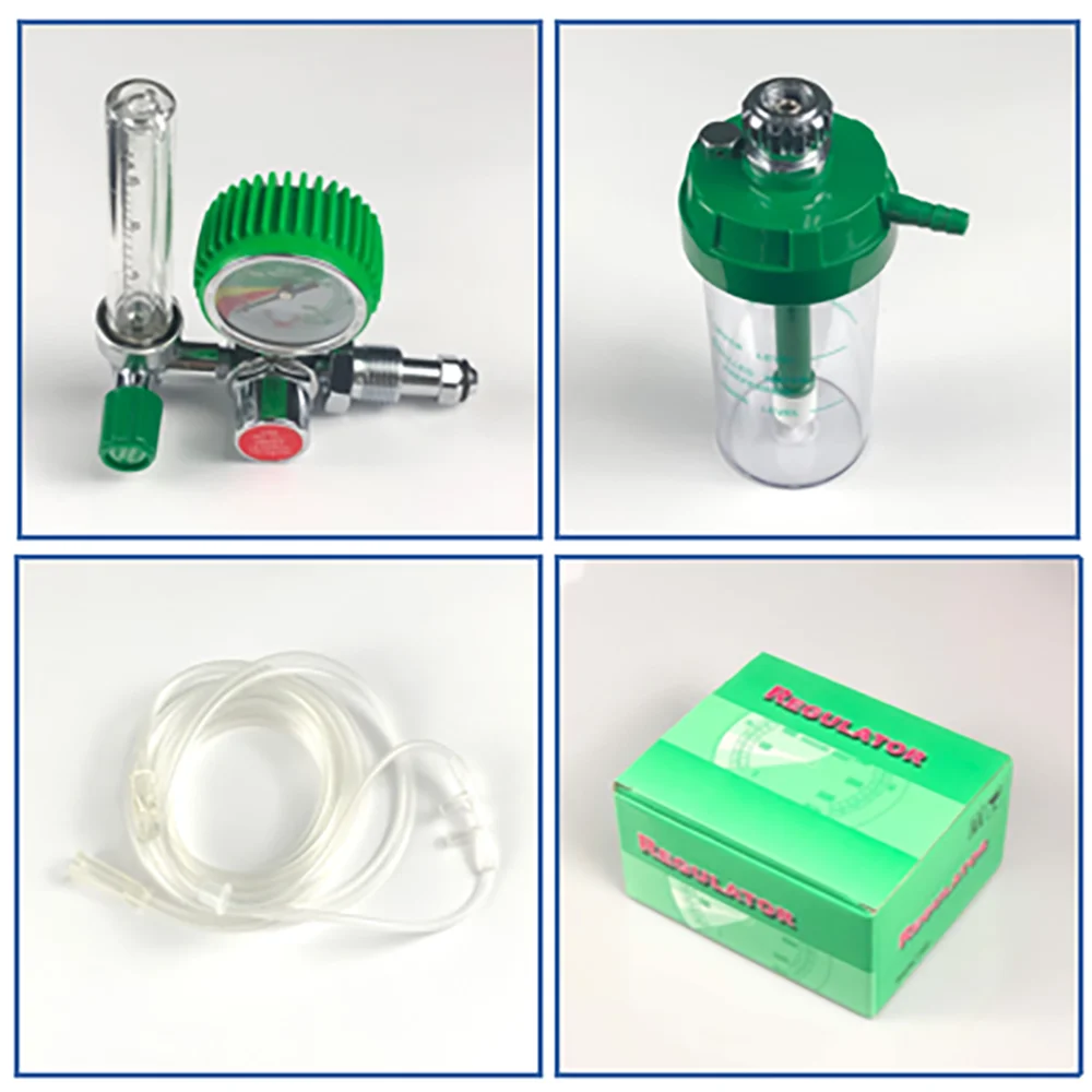 CGA540 Male G5/8 Inch Thread Brass Hospital or Home Medical Oxygen Regulator with Humidifier Bottle