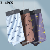 3～4pcs Antibacterial Men's Underwear Men's Flat Corner Pants Youth Shorts Men's Head Sports Bottoms Four Corner Shorts