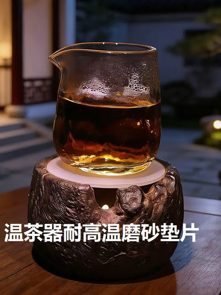 High Temperature Resistant Quartz Glass Sheet Matte Tea Warmer Gasket Can Be Heated By Candle and Open Fire