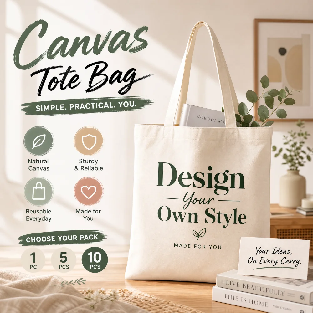 DIY Personal Customized Tote Bag Shopping Add Your Logo Print Original Design Fashion Travel Canvas Shoulder Bags Women Handbags