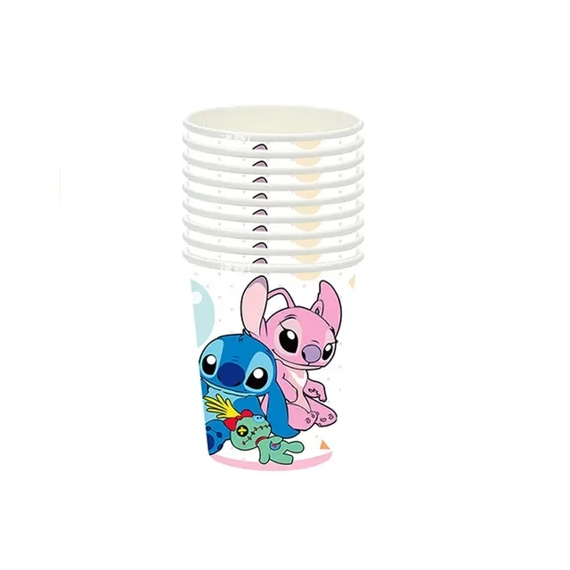 Pink Lilo and Stitch Angel Birthday Party Decoration Disposable Tableware Napkin Tablecloth Balloon Girls Baby Shower Supplies