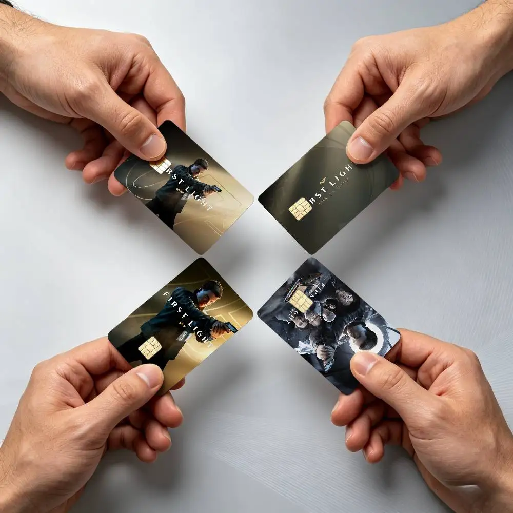 007 First Light Double-oh-seven Game 4PCS!Trendy & Cool Business-Style Bank Card Sticker — Suitable for Debit Card Decoration
