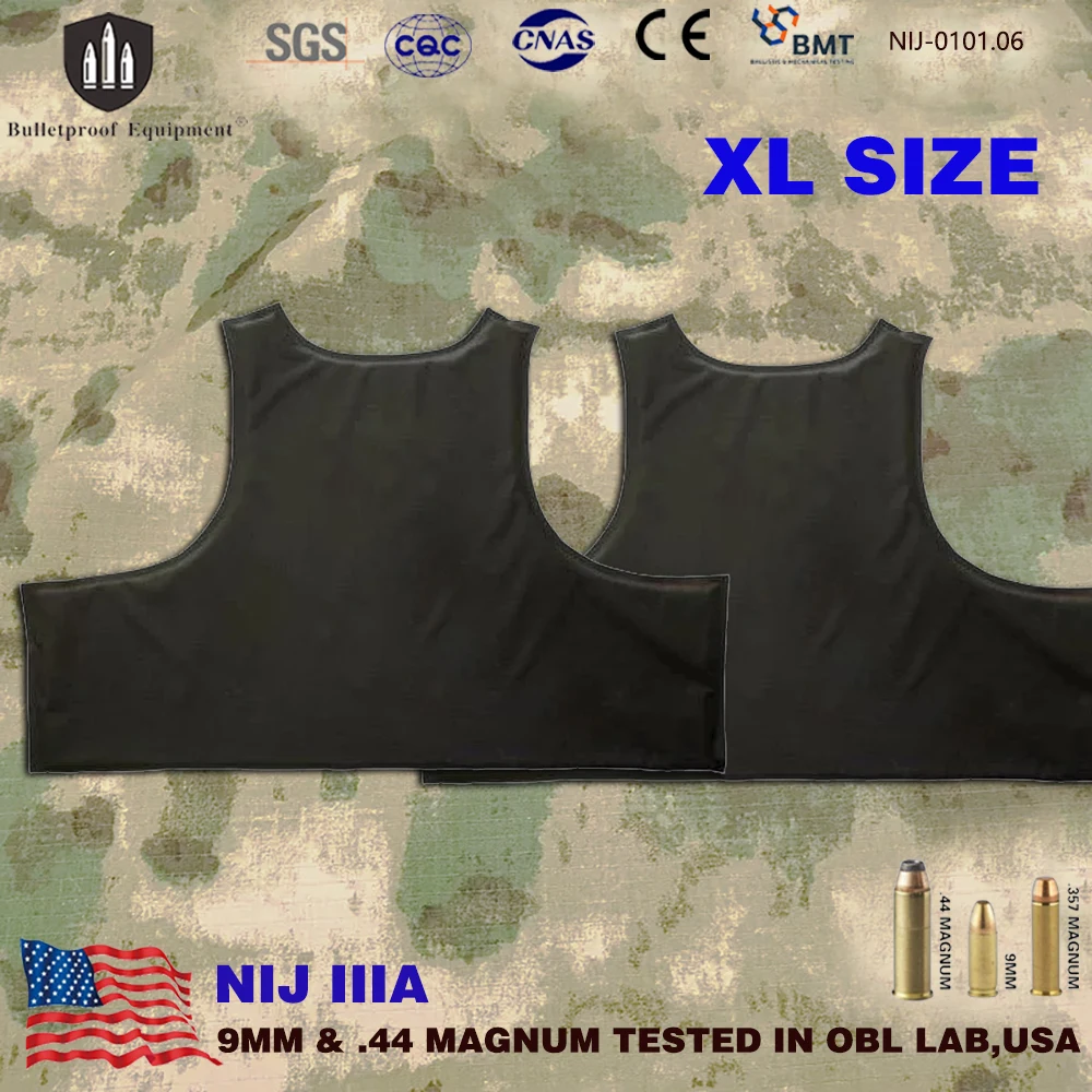 2 Pieces Front&Back custom XL Size BulletProof Plate NIJ IIIA 3A .44 PE Soft Ballistic Armour Inserts Tactical Panel For Vest