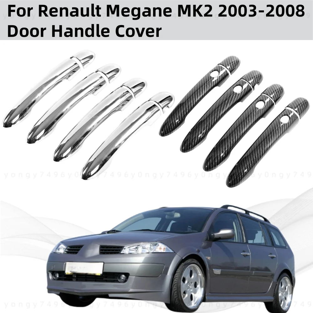 

Для Renault Megane MK2 2003 2004 2005 2006-2008 АБС-пластик, аксессуар для модификации автомобиля, карбоновая дверная ручка, накладка, стиль пасты