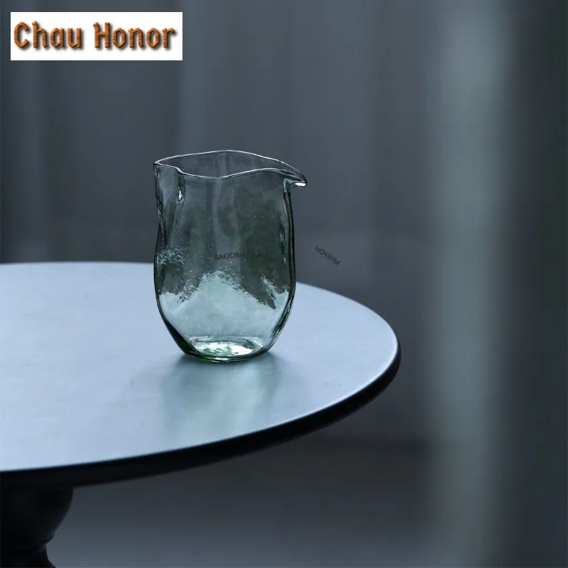 ZAEYORIA 210ml Creative Grass Green High Borosilicate Glass Tea Pitcher Divide Tea Cha Hai Dispenser Justice Cup Fair Mug Teaset