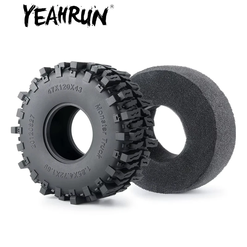 

YEAHRUN 1.9"/2.2" Rubber Tires Wheel Tyres For 1/10 Axial SCX10 90046 AXI03006 TRX4 TRX6 D90 Wraith RC Crawler Car