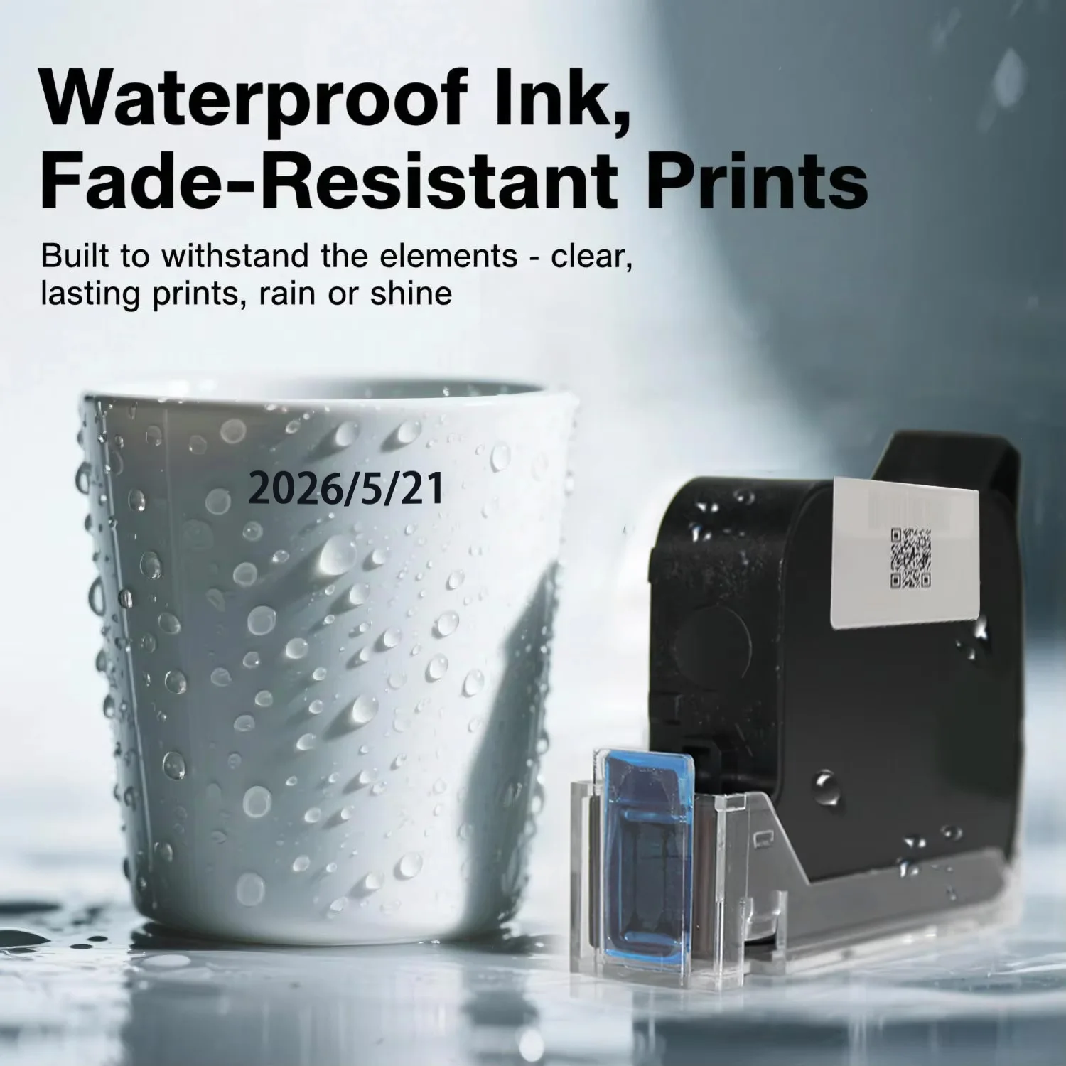 DCODE IQ800 TIJ Cartridge High Adhesion HD Black Ink Cartridge 12.7mm Fast Drying Water-proof Solvent Ink Original Ink