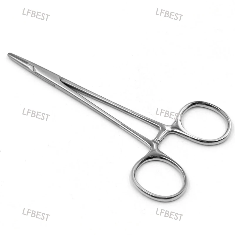 Gold Handle Insert Needle Holder Beauty Plastic Double Eyelid Surgery Stainless Steel Needle Holder Hand Surgery With Scissors