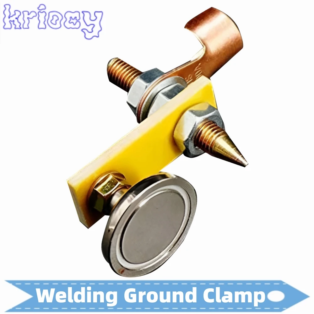 Cabezal magnético de soldadura, herramientas de abrazadera de toma de tierra de soldadura magnética, magnetismo fuerte, abrazaderas de estabilidad de soldadura de cola de cobre de gran succión