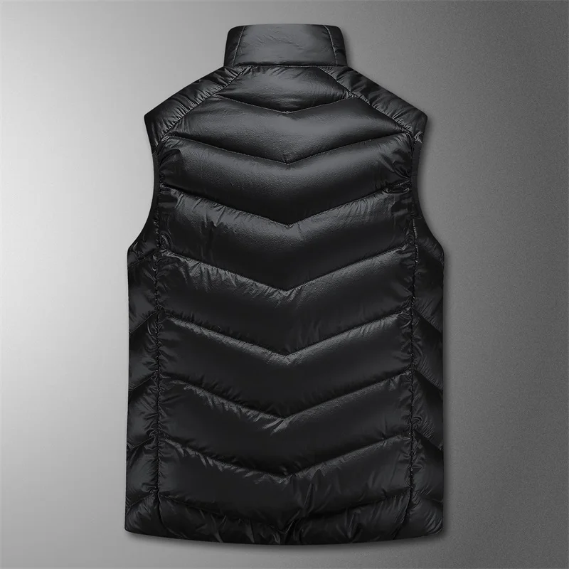 New Autumn Winter Men'S Fashion Casual Versatile Down Coat Waistcoat Youth Light And Thin Standing Collar Warm Sleeveless Vest