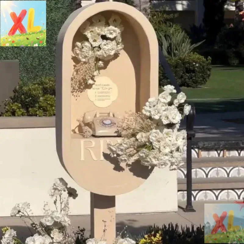 

Wedding Decoration Telephone Booth Audio Guestbook Stand