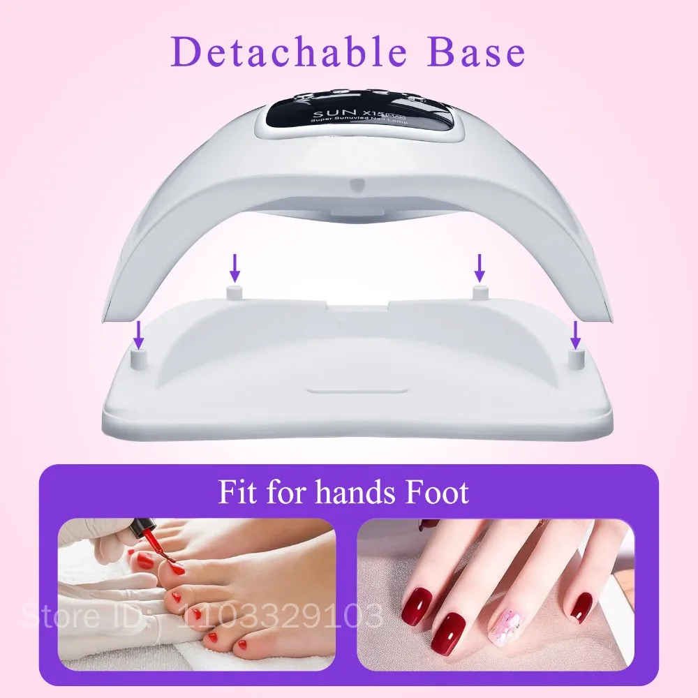 SUN X15 MAX High-Power Nail Drying Lamp For Gel Nails 280W 66LEDS Gel Polish Drying Machine With Auto Sensor UV LED Nail Lamp
