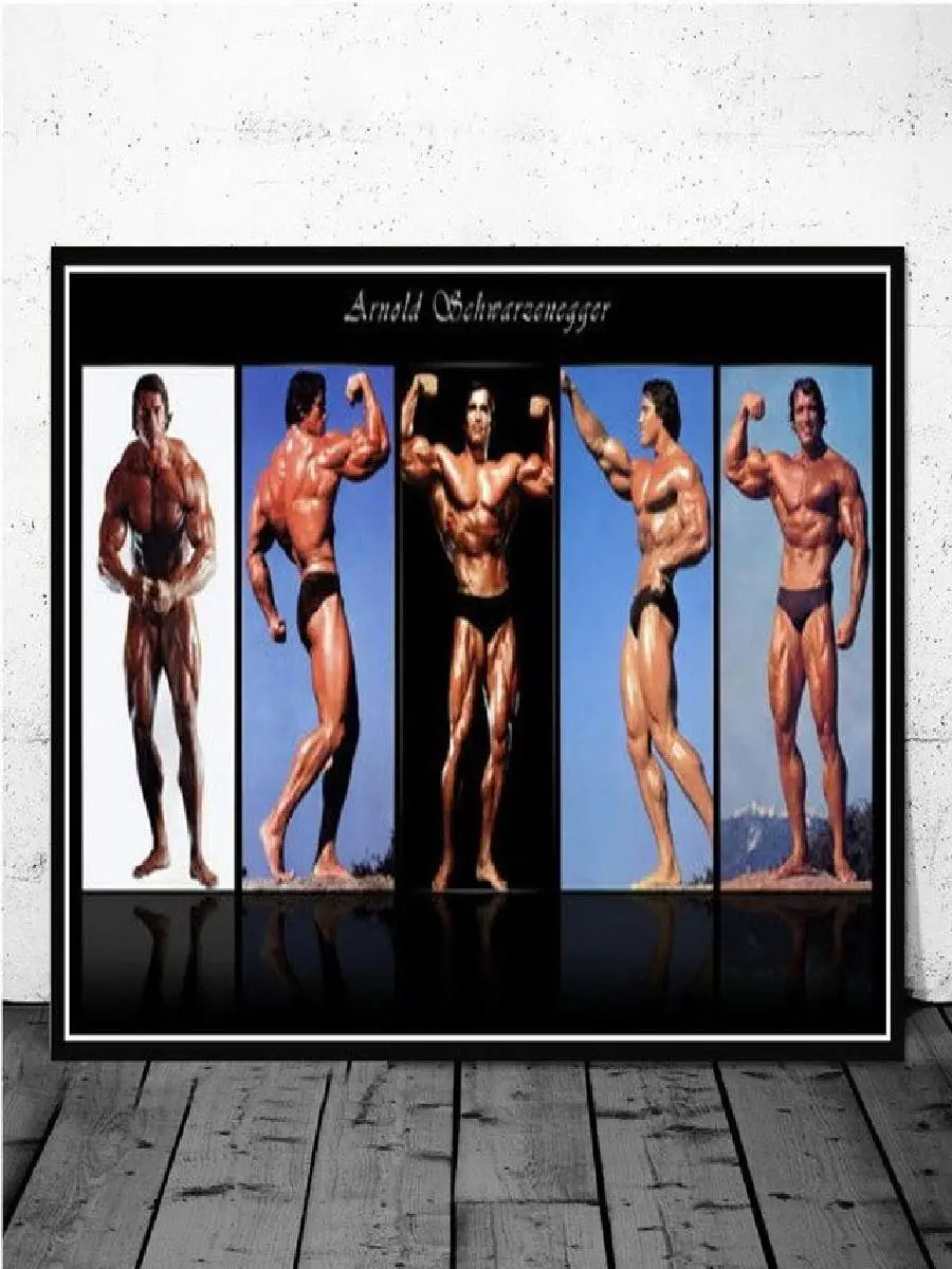 Arnold Schwarzenegger Bodybuilding Poster Canvas Painting Workout Wall Art Pictures Fitness GYM Decor for Home Living Room