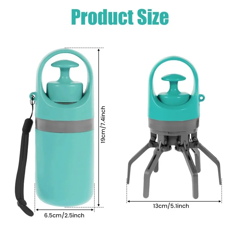 Outdoor Dog Walking Portable Six Claw Shovel Fecal Dispenser Garbage Bag Picker Zero-contact Pet Poop Cleaner Dog Accessories