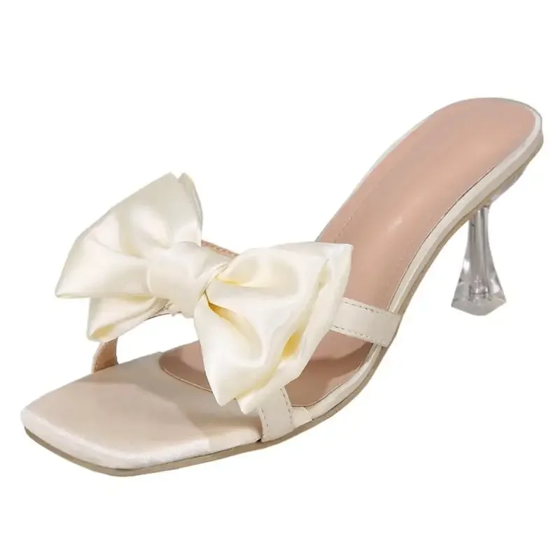 Women\'s Shoes 2024 Fashion Horseshoe Heel Women\'s High Heels Summer Sexy High Heels Bow Tie Shoes Ladies Zapatos Mujer