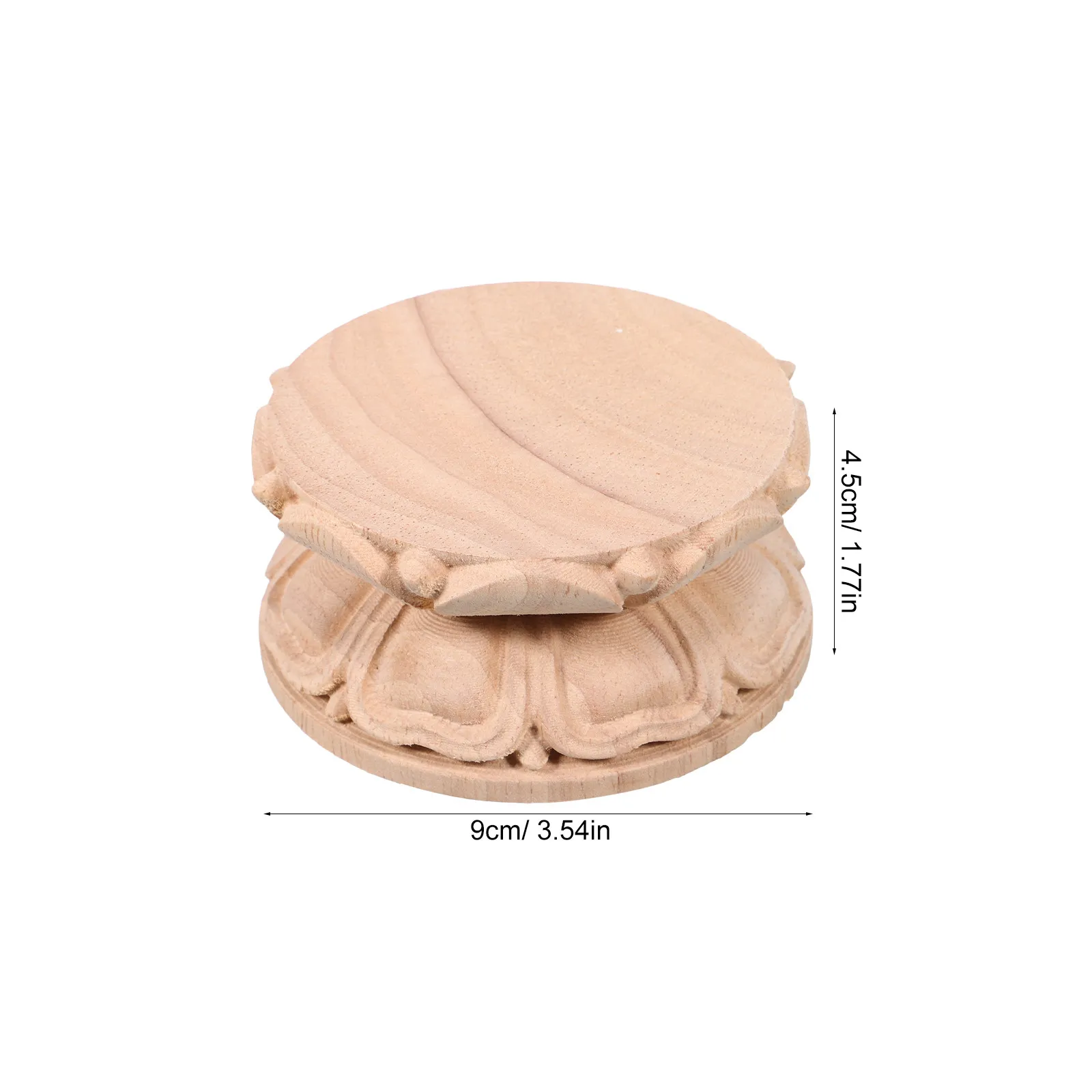 Unfinished Solid Wood Lotus Carved Post Cap Decorative Railing Topper Pavilion Porch Baluster Finial Asian Home Garden Ornament