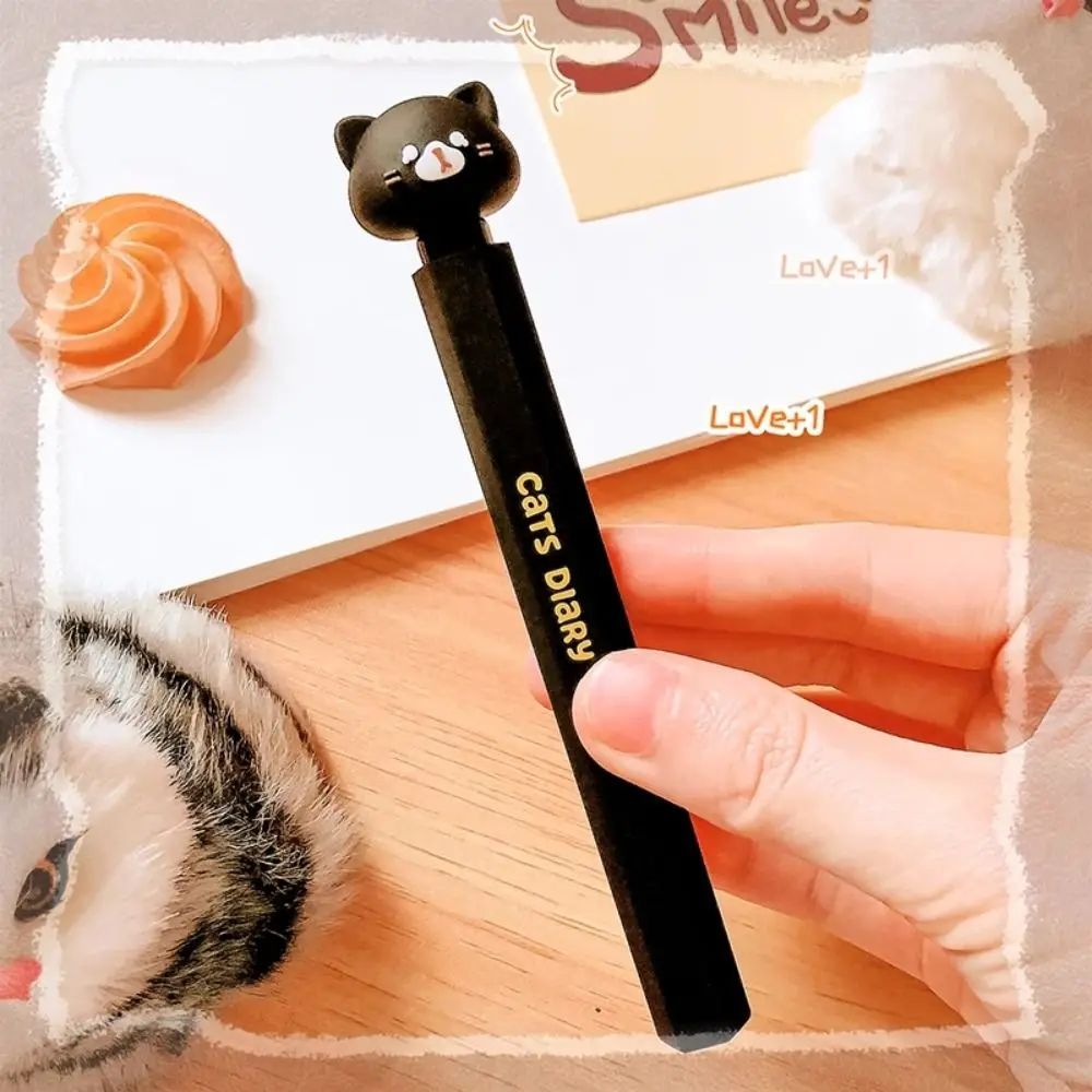 Канцелярские принадлежности Kawaii, гелевая ручка с милым котом, красивая эстетичная мультяшная ручка с милым котенком, ручка для письма 0,5 мм, подарок
